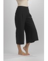 PANTALON JUPE CULOTTE AXEL EN LIN LAINE NOIR