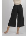 PANTALON JUPE CULOTTE AXEL EN LIN LAINE NOIR