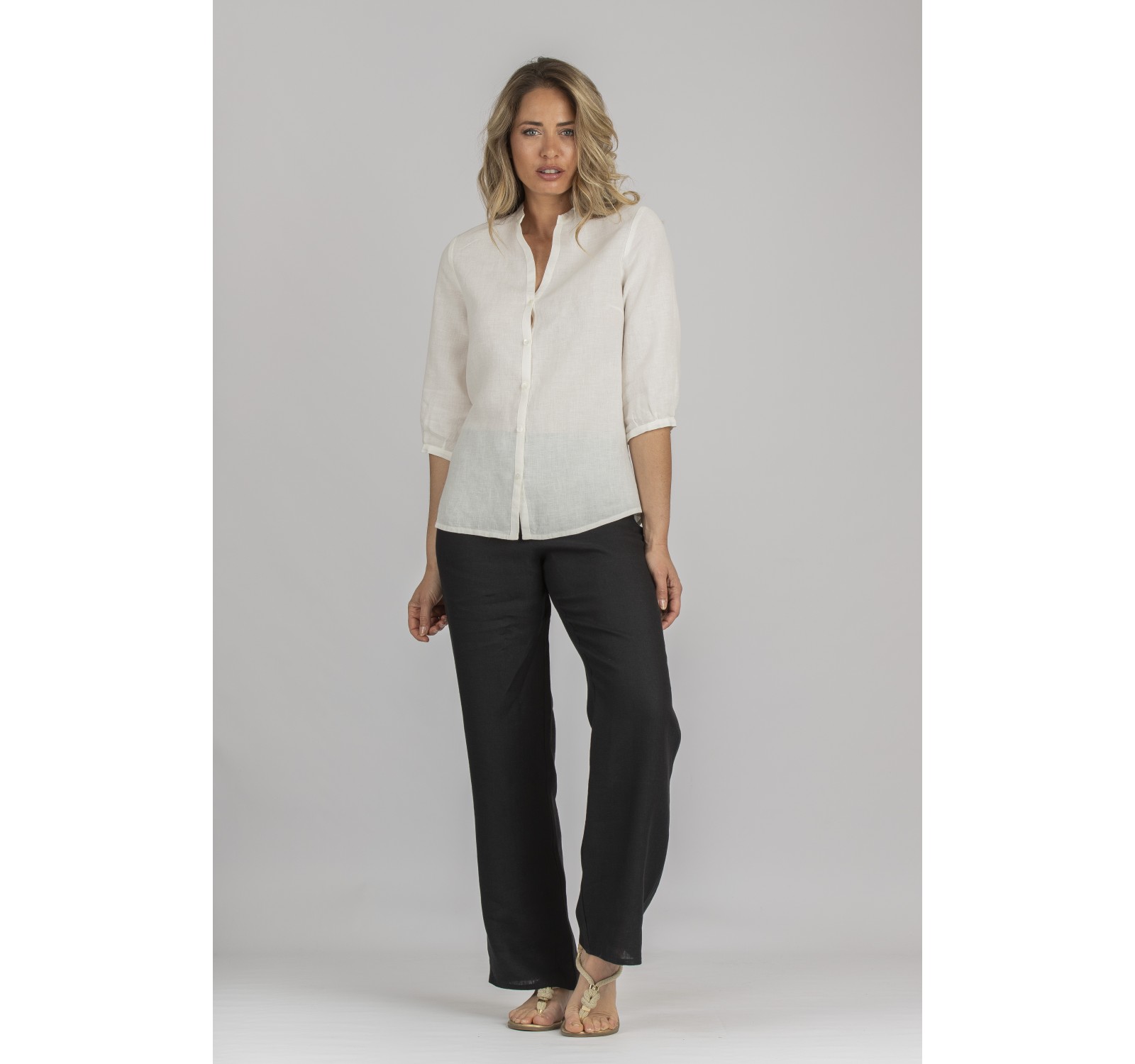 CHEMISE CELIA EN LIN  BLANC