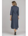 ROBE LONGUE  JADE EN LIN CHAMBRAY BLEU JEAN